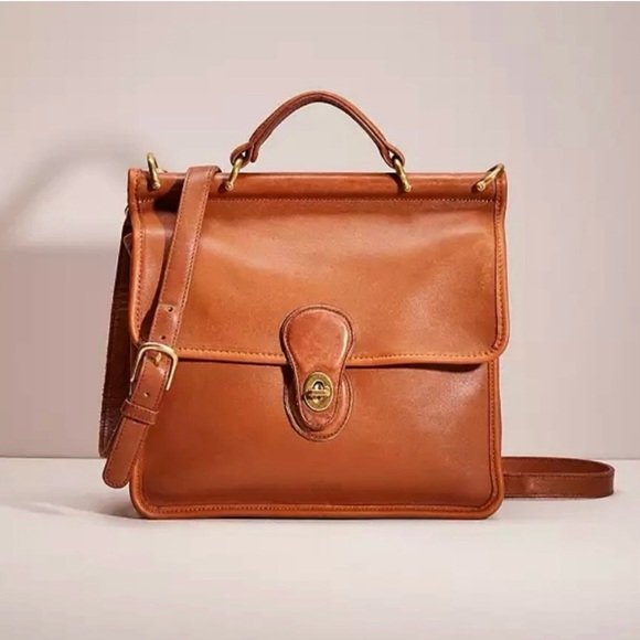 COACH Willis Bag Vintage 9927 Leather Crossbody British Tan Purse Handbag - Picture 1 of 8